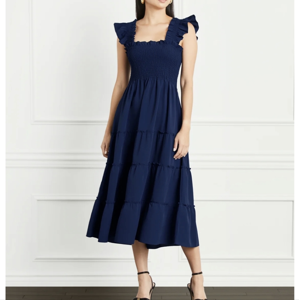 Hill House Ellie Nap Dress Navy Smocked Small